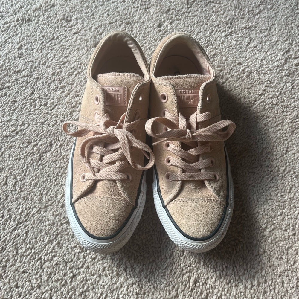 Pink-Beige Suede Converse